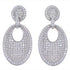 Authentic Sterling Silver Cubic Zirconia Post Dangle Earrings DS55306